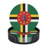 6 Pack Dominica Flag Leather Coaster with Holder for Drinks- Heat Resistant Non-Slip National Flag Funny Coasters for Wooden Table Coffee Bar Kitchen Decor Housewarming, Set of 6 view 1