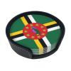 6 Pack Dominica Flag Leather Coaster with Holder for Drinks- Heat Resistant Non-Slip National Flag Funny Coasters for Wooden Table Coffee Bar Kitchen Decor Housewarming, Set of 6 view 2