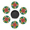 6 Pack Dominica Flag Leather Coaster with Holder for Drinks- Heat Resistant Non-Slip National Flag Funny Coasters for Wooden Table Coffee Bar Kitchen Decor Housewarming, Set of 6 view 3