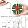 6 Pack Dominica Flag Leather Coaster with Holder for Drinks- Heat Resistant Non-Slip National Flag Funny Coasters for Wooden Table Coffee Bar Kitchen Decor Housewarming, Set of 6 view 4