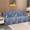 N/A Geometric Printed Armless Futon Slipcover with Ruffle Skirt, Furniture Protector Non Slip Futon Couch Cover with Elastic Bands,H,155~185cm view 2