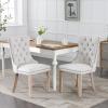 Homfii Vintage Dining Chair,Upholstered Side Chairs with High-end Tufted Back and Nailhead Trim,Solid Wood Kitchen Dining Room Chairs,Set of 2,Linen,Wing Back view 1
