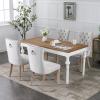 Homfii Vintage Dining Chair,Upholstered Side Chairs with High-end Tufted Back and Nailhead Trim,Solid Wood Kitchen Dining Room Chairs,Set of 2,Linen,Wing Back view 3