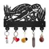 INFUNLY Ocean Theme Key Holder with 5 Key Hooks Black Wall Mounted Key Hangers Turtle Key Hangers Wood Key Rack for Home Decor Hallway, Entryway, Bedroom, Mudroom, Office 11.8inchx7.6inch view 1