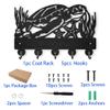 INFUNLY Ocean Theme Key Holder with 5 Key Hooks Black Wall Mounted Key Hangers Turtle Key Hangers Wood Key Rack for Home Decor Hallway, Entryway, Bedroom, Mudroom, Office 11.8inchx7.6inch view 4
