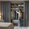 cbsroro Room Divider Ceiling Mounted Curtains Track Sets Extra Wide Blackout Curtain Flexible Tracks for Bedroom Privacy Partition Separator, 1 Panel Grey Drape and White Rail, W15 x H7ft view 3