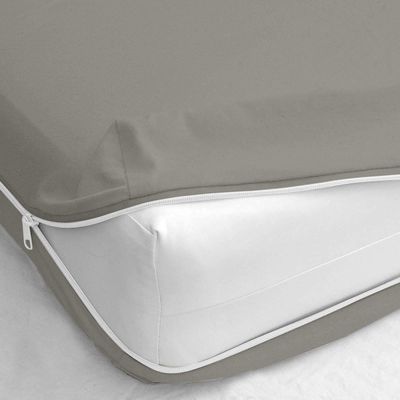 Zipper Fitted Sheet Made of 100% Pure Microfiber Fabric Super Soft- King Size Upto 6 Inch Deep Pocket- Light Grey Color, KLMF-ZF11C-248
