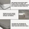 Zipper Fitted Sheet Made of 100% Pure Microfiber Fabric Super Soft- King Size Upto 6 Inch Deep Pocket- Light Grey Color, KLMF-ZF11C-248 view 4