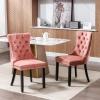 Homfii Vintage Dining Chair,Upholstered Side Chairs with High-end Tufted Back and Nailhead Trim,Solid Wood Kitchen Dining Room Chairs,Set of 2,Velvet,Wing Back view 1