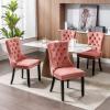 Homfii Vintage Dining Chair,Upholstered Side Chairs with High-end Tufted Back and Nailhead Trim,Solid Wood Kitchen Dining Room Chairs,Set of 2,Velvet,Wing Back view 3