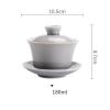Afternoon Tea Set Ice Grey Color Glaze Gaiwan Japanese Ceramic Thin Tire Sancai Gaiwan Large Tea Cup Tureen Tea Set Teaware Tea Maker Tea Set for Adults (Color : Green) (Gray) view 2