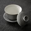Afternoon Tea Set Ice Grey Color Glaze Gaiwan Japanese Ceramic Thin Tire Sancai Gaiwan Large Tea Cup Tureen Tea Set Teaware Tea Maker Tea Set for Adults (Color : Green) (Gray) view 4