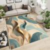 ERAYNA 3x5 Area RugsCyan Brown Gradient Desert Non-Slip Kids Rug Abstract Illusion Stereoscopic Art Upholstery Rug with Non-Slip Backing for Kids Boys Girls Bedroom Living Room Dining Room Study view 3