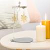 Locadence Spinning Candle Holder with Tray, Round Triangle Tray, Romantic European Style Stainless Steel Wind Chime Candle Holder for Home, Party Decoration (A) view 3