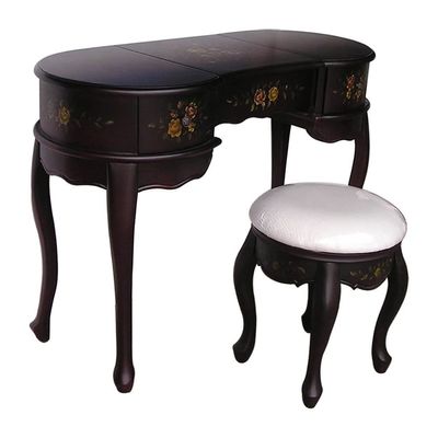 FEELIN Makeup Vanity Vanity Desk Set Retro Small Bedroom Dresser Flip Mirror Dresser Ladies Dresser Multifunctional Table with Stool Vanities for Makeup