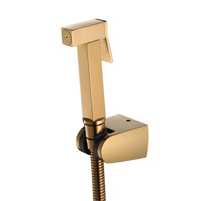 Handheld Bidet Sprayer for Toilet, Titanium Gold Portable Cloth Diaper Sprayer Set Brass Bathroom Bidet Sprayer Kit with Shower Hose and Holder for Personal Hygiene, Bathing Pet