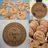 110PC Personalized Custom Cork Coasters Drinks Drinking Wedding Bachelorette Party Favors Guests Engraved Rustic Housewarming Bridal Shower Business Promotional Item Birthday view 4