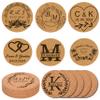 200PC Personalized Custom Cork Coasters Drinks Drinking Wedding Bachelorette Party Favors Guests Engraved Rustic Housewarming Bridal Shower Business Promotional Item Birthday view 1