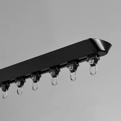 5 10 15 20 25 30ft Length Ceiling Curtain Track System, Room Divider Ceiling Track For Protect Privacy, Traverse Sliding Hanging Curtain Rod for Shared Rooms ( Color : Black , Size : 4.7m/15.5ft )