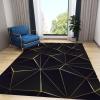 ERAYNA 3x4 Area RugsBlack Gold Lines Geometry Indoor Non-Slip Kids Rug Abstract Golden Texture Art Upholstery Rug with Non-Slip Backing for Kids Boys Girls Bedroom Living Room Dining Room Study view 3