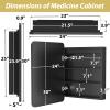 APRILSOUL 24X30 Inch Black Bathroom Medicine Cabinet with Mirror, Recessed or Surface Lighted Medicine Cabinet with 3 Colors Temperature, Dimmable Light view 4