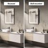 APRILSOUL 20X30 Inch Black Bathroom Medicine Cabinet with Mirror, Recessed or Surface Lighted Medicine Cabinet with 3 Colors Temperature, Dimmable Light view 3