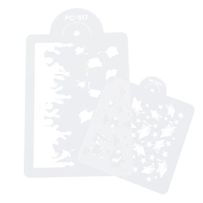 DECHOUS 2pcs Graduation Cake Stencils Hollow Templates for Cake Decorating Easy Creative Celebrations Themed Parties
