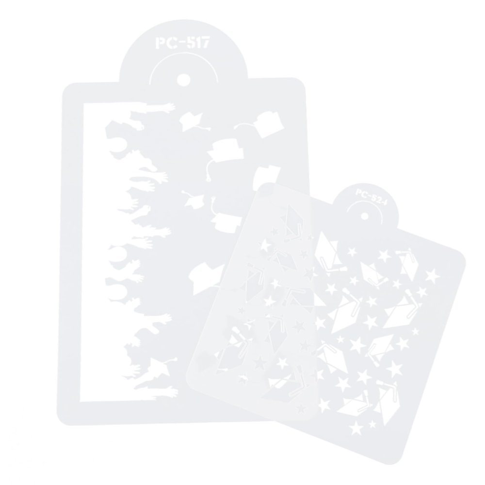 DECHOUS 2pcs Graduation Cake Stencils Hollow Templates for Cake Decorating Easy Creative Celebrations Themed Parties