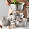 2pcs Stainless Steel 2QT Mixing Bowl Set and Strainers | Rice Washing Bowl With Microporous Colander For Washing Fruit,Vegetables | and For Draining Cooked Pasta (1.5QT) view 2
