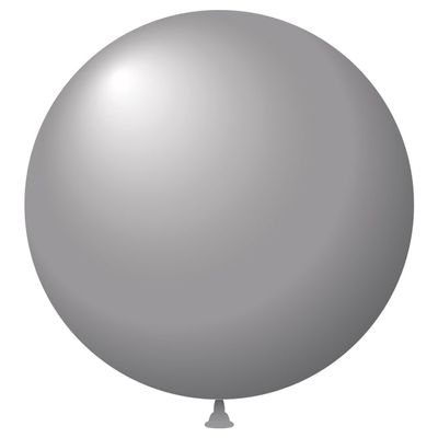 17" Large Metallic Silver Latex Balloons - Premium Round Balloons for Festive Auto Decor - Large Balloons with Long-Lasting Flight and Easy-to-Tie Long Necks - Bulk Pack of 216 Balloons