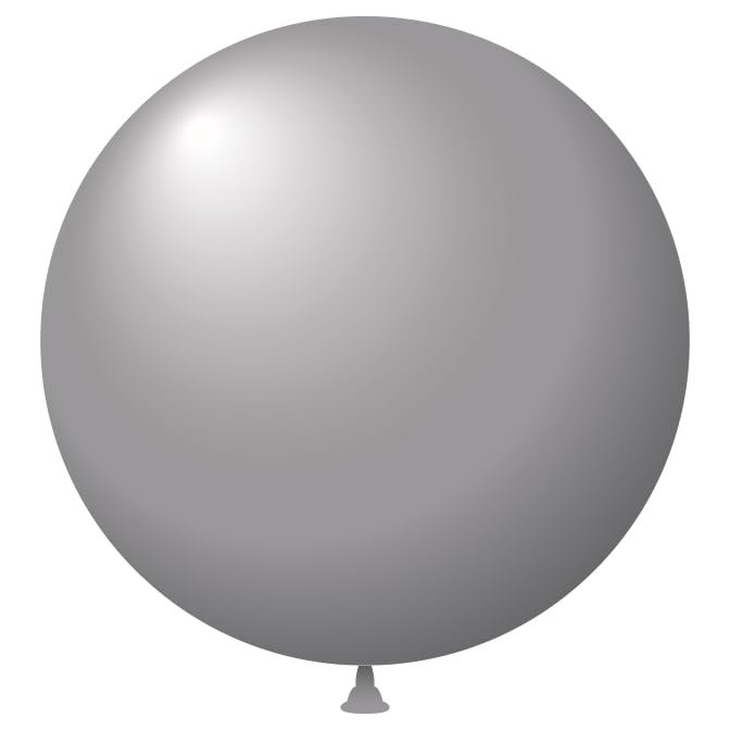 17" Large Metallic Silver Latex Balloons - Premium Round Balloons for Festive Auto Decor - Large Balloons with Long-Lasting Flight and Easy-to-Tie Long Necks - Bulk Pack of 216 Balloons