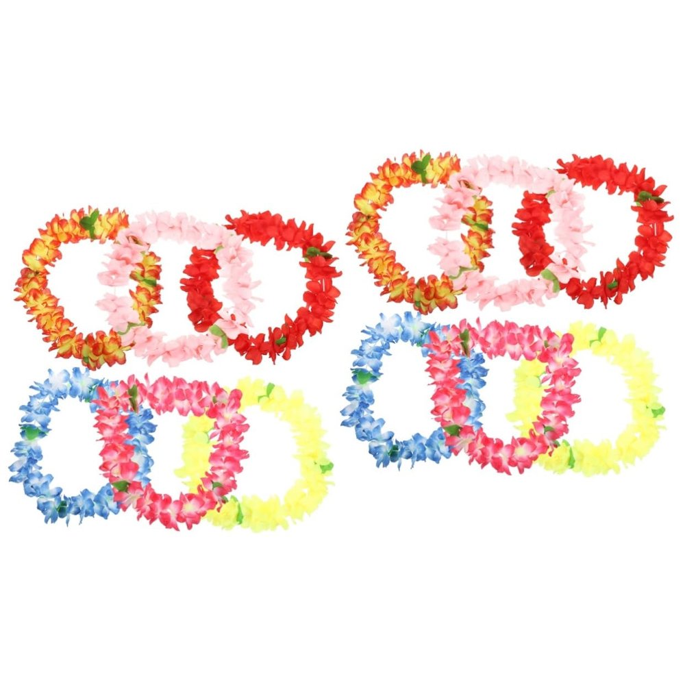 ABOOFAN 12 Pcs Hawaiian Lei Makeup Headband Floral Necklace Leis Beachy Necklaces Beach Party Leis Necklace for Kids Luau Party Decorations Kids Decor Flower Necklace Summer Cloth Child, 110CM