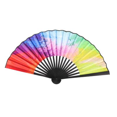 ABOOFAN 1pcs Cloth Folding Fan Hand Held Fans for Dance Stage Performance Wedding Party Decorative