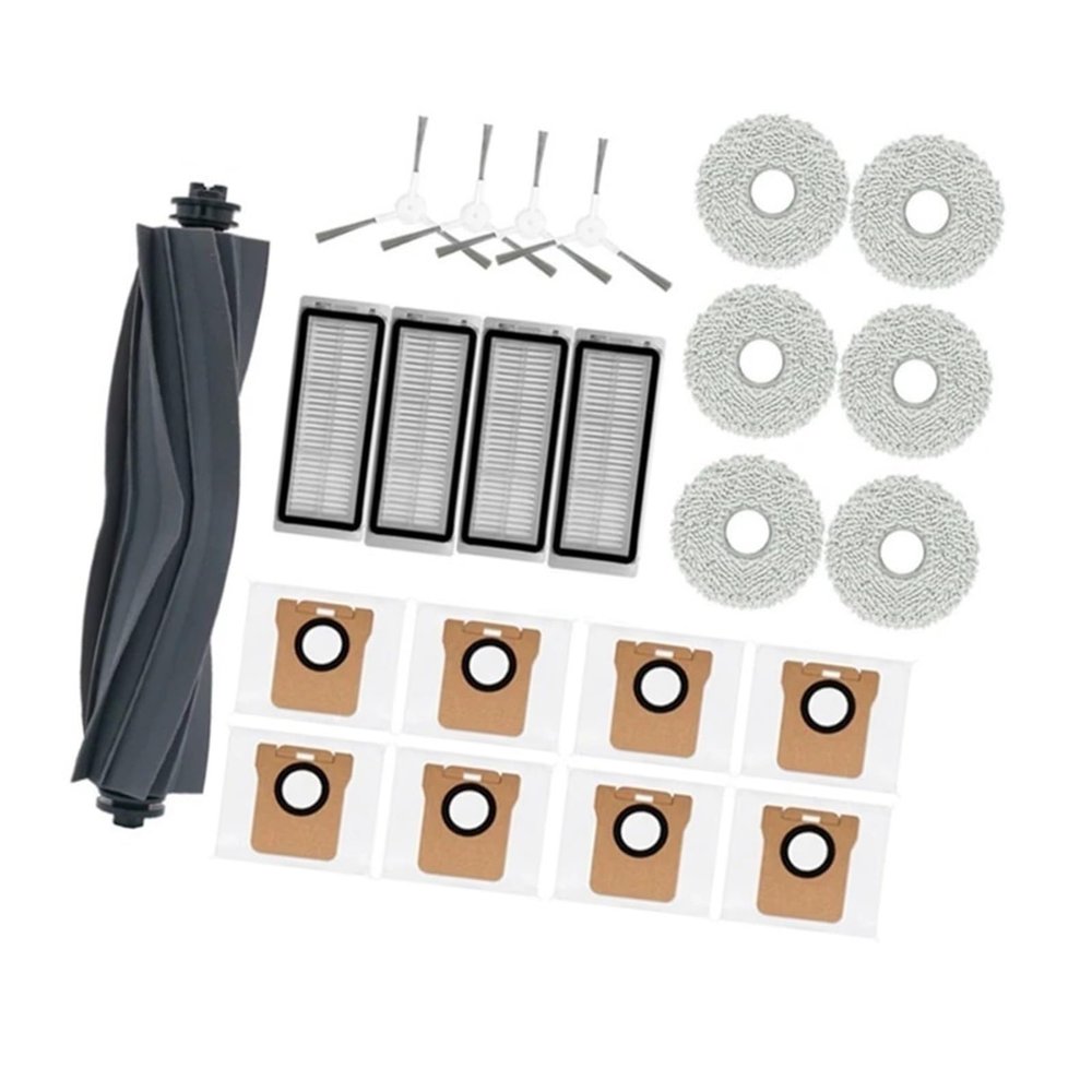KarmoP 23PCS Accessories Kit Compatible for Dreame Bot L20 Ultra / X20 Pro Robot Vacuum Cleaner Main Side Brush Hepa Filter Mop Dust Bag