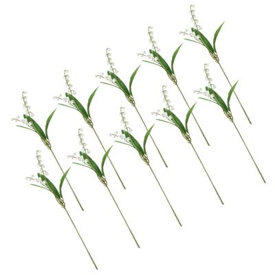 ABOOFAN Realistic Plastic Lily of The Valley Bouquet 10 Sets Artificial Flower Filler for Decor