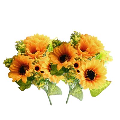 ABOOFAN 5pcs Head Faux Sunflower Plants Artificial Fake Sunflower Decor Office Party Decoration
