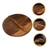 ABOOFAN 14 Inch Old-Style Iron Pot Lid with Wooden Handle Carbonized Wok Cover for Kitchen Cooking Anti-Splash and Storage Cap view 2
