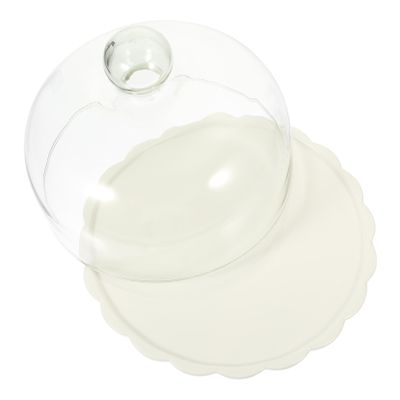 ABOOFAN 1set Glass Cake Dome with Serving Plate Dessert Cover for Cake Snacks and Food Sturdy and Stylish Display for Weddings Parties and Buffets