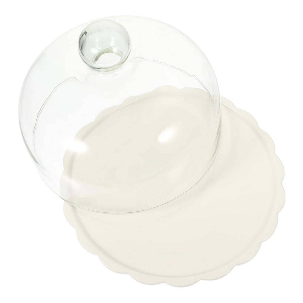 ABOOFAN 1set Glass Cake Dome with Serving Plate Dessert Cover for Cake Snacks and Food Sturdy and Stylish Display for Weddings Parties and Buffets