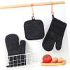 ABOOFAN Kitchen Apron Oven Mitts Hot Pads Non-slip Silicone Surface Safe Cooking view 2