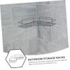 PRETYZOOM Iron Craft Corner Storage Rack Bathroom Wall-Mounted Shelf Triangle Rack Organizer for Home view 3