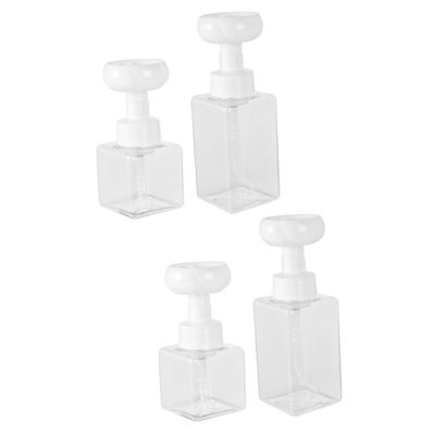 FRCOLOR 4 Pcs Bubbler Bottles Manual Dispenser Liquid Automatic Dispense Dish Brush with Soap Dispenser Containers Foaming Liter Pump Dispenser Jar Soap Holder Reusable Shampoo Bottle Tepg