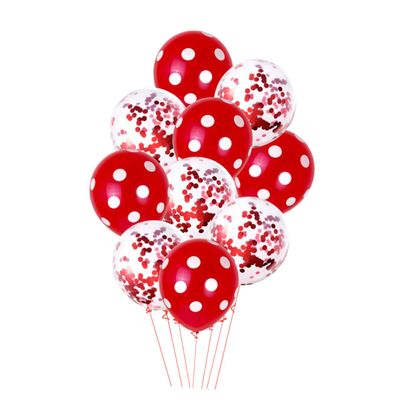 ABOOFAN 10pcs Shining Dots Latex Balloons for Festivals Weddings Red Shining Red Dots Patterns Safe and Reusable Party Decorations