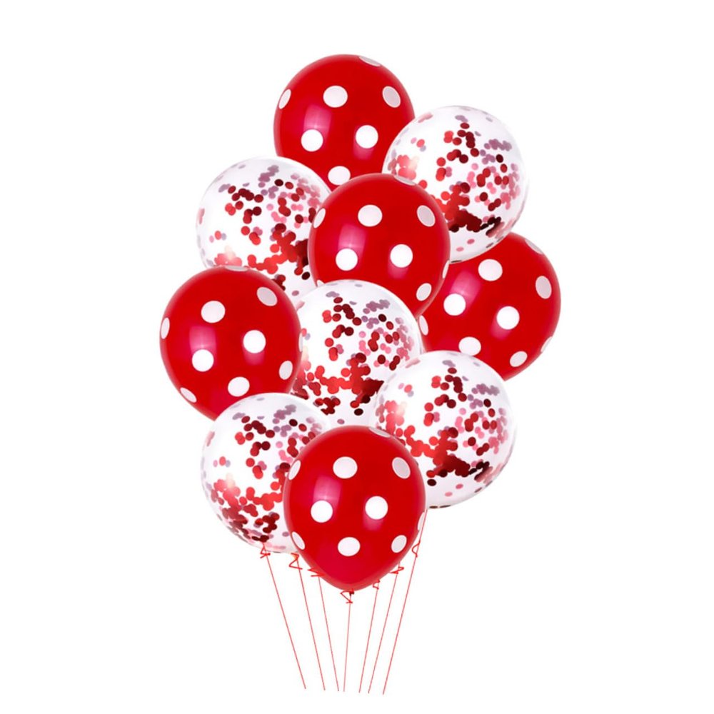 ABOOFAN 10pcs Shining Dots Latex Balloons for Festivals Weddings Red Shining Red Dots Patterns Safe and Reusable Party Decorations