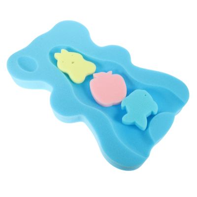 Amosfun Sky Blue Baby Bath Sponge Pad 5cm Mat Non-Slip Feature for Baby Bathing Random Color