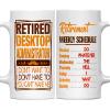 Retirement Weekly Schedule Mug for Desktop Administrator - Retired Gifts Mug for Desktop Administrator - Christmas, Thanksgiving 11oz White Ceramic Coffee Mug for Daddy, Dad, Father, Grandpa, Papa view 1