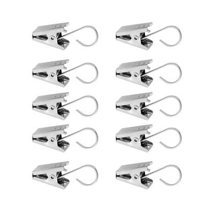 Amosfun Stainless Steel Curtain Clips Hooks 30Pcs Heavy-Duty Spring Tension Clips for Shower Curtains Drapery Window Clips Home and Office Use