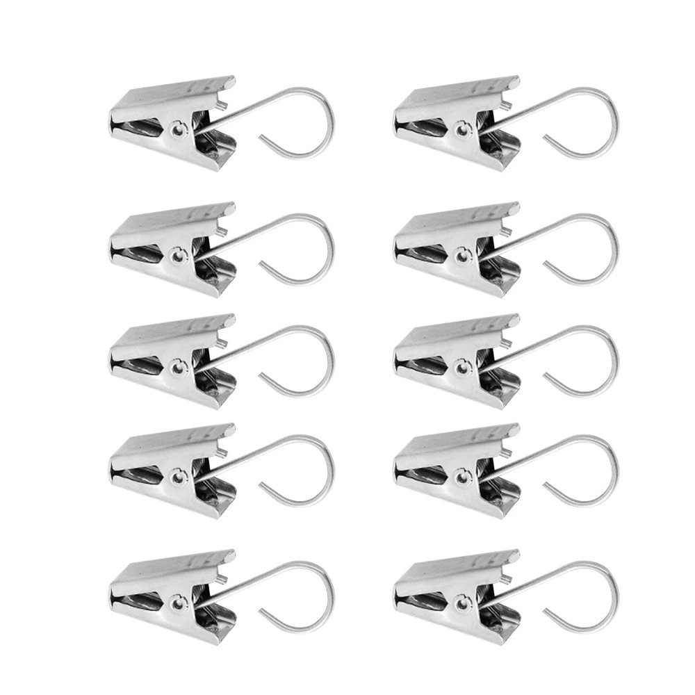 Amosfun Stainless Steel Curtain Clips Hooks 30Pcs Heavy-Duty Spring Tension Clips for Shower Curtains Drapery Window Clips Home and Office Use