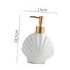 Amosfun Ceramic Pump Bottle Simple Style Shell-Shape Ceramic Soap Dispenser for Shampoo Body Wash Lotion Bathroom Essential Decorative and Practical for Home Use view 2