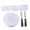 Mikinona Rotating Cake Stand Kit with Non-slip Base Manual Turntable for Decorating Cakes Pastries Baking Tool Set for Effortless Design and Presentation view 1